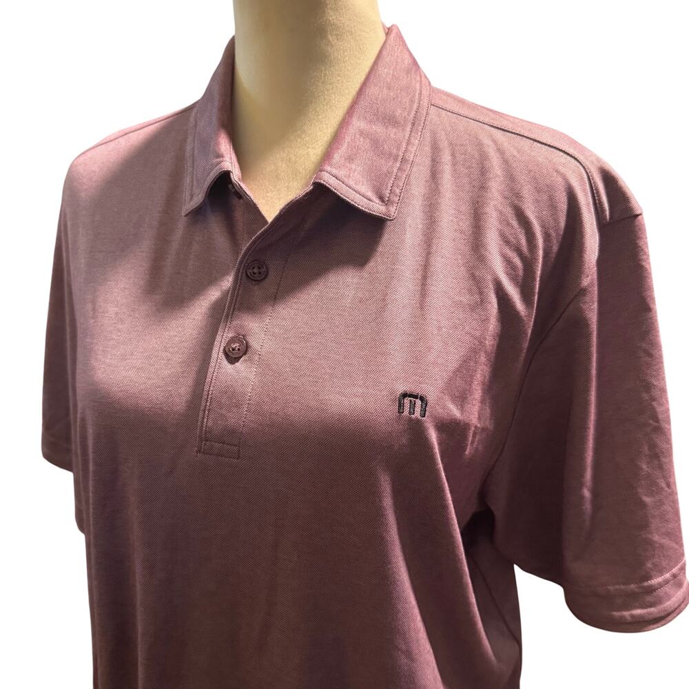 Travis Mathew Prestige Pima Cotton Polo Golf Shirt, Heathered Plum, Men's Large